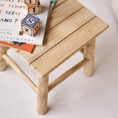 Chevet enfant en bois de teck kilim Naturel 3 - vertbaudet enfant 