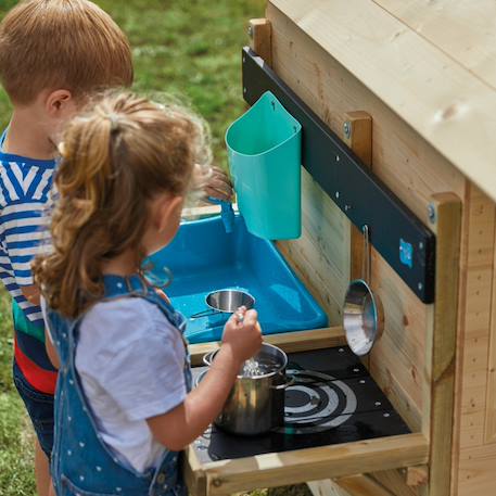 Cuisine d'extérieur pour enfant fun bois fsc® Marron - bleu - noir 2 - vertbaudet enfant 