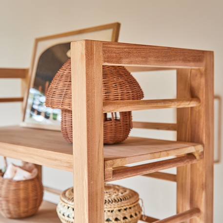 Bibliothèque enfant en bois de teck 80x180 sera Naturel 3 - vertbaudet enfant 