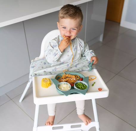 Assiette à compartiments ventousée en silicone hibou Vert 4 - vertbaudet enfant 