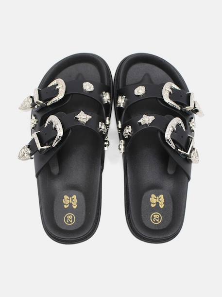 Sandale cloutées Beige+Noir 9 - vertbaudet enfant 