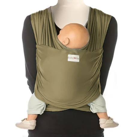 Écharpe de portage tricot slen en bambou Kaki+Vert amande 1 - vertbaudet enfant 