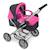 Poussette pour poupée smarty - rose fleuri et marine à pois Rose et noir 2 - vertbaudet enfant 