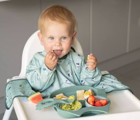 Assiette à compartiments ventousée en silicone hibou Vert 5 - vertbaudet enfant 