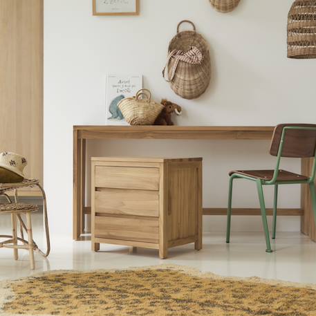Bureau enfant en bois de teck 160 eden Naturel 3 - vertbaudet enfant 