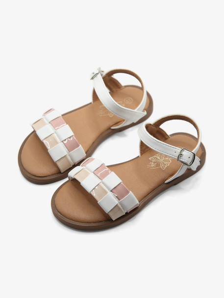 Sandale à brides Blanc+Camel 1 - vertbaudet enfant 