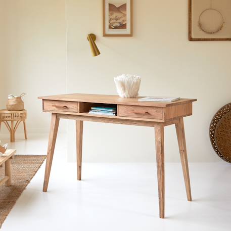 Bureau enfant en bois d'acacia oslo Naturel 1 - vertbaudet enfant 