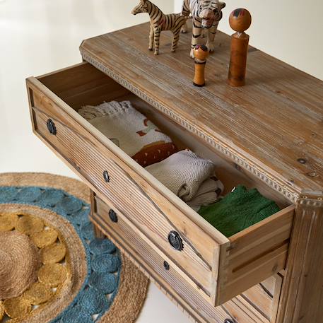 Commode enfant en bois de pin massif recyclé 3 tiroirs emily Naturel 3 - vertbaudet enfant 