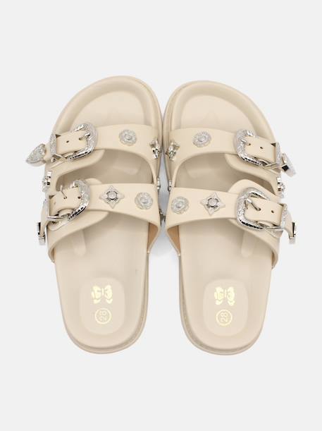 Sandale cloutées Beige+Noir 4 - vertbaudet enfant 
