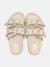 Sandale cloutées Beige+Noir 4 - vertbaudet enfant 