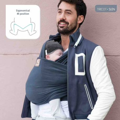 Écharpe de portage en coton biologique tricot slen Beige+Bleu+Chocolat+Gris clair+Rose clair+Taupe+Terracotta 8 - vertbaudet enfant 