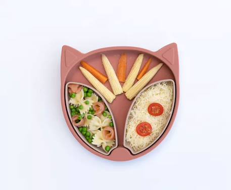 Assiette à compartiments ventousée en silicone renard Rose 2 - vertbaudet enfant 