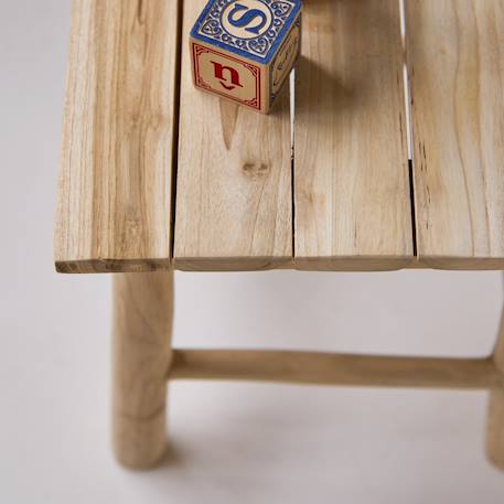 Chevet enfant en bois de teck kilim Naturel 4 - vertbaudet enfant 