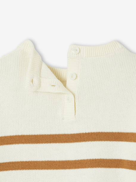 Pull bébé rayé en tricot caramel+marine+vert sauge 3 - vertbaudet enfant 