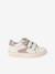 Baskets enfant fille cuir à scratchs blanc imprimé+écru+lot blanc 12 - vertbaudet enfant 