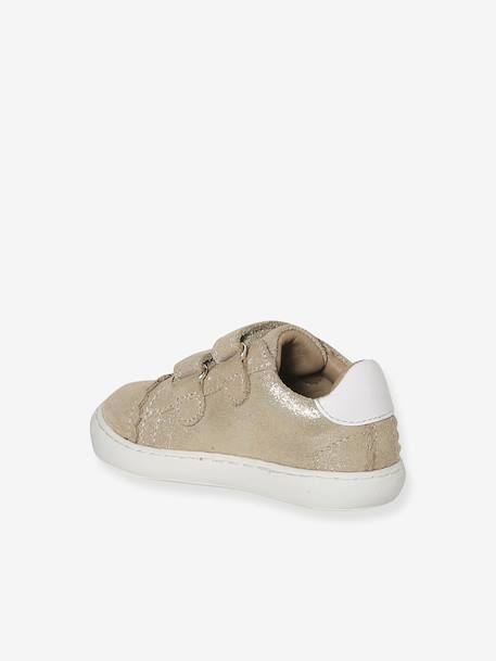 Baskets bébé fille cuir à scratchs blanc+or 12 - vertbaudet enfant 