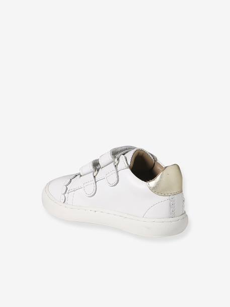 Baskets bébé fille cuir à scratchs blanc+or 4 - vertbaudet enfant 