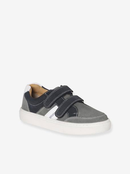 Baskets enfant garçon cuir à scratchs lot gris 1 - vertbaudet enfant 