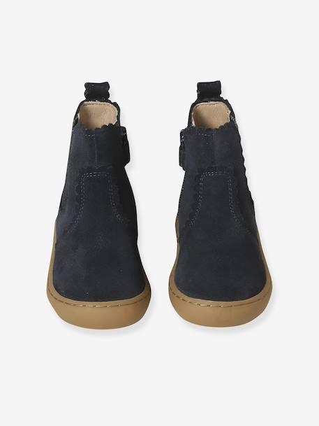 Boots bébé fille cuir zippées marine 4 - vertbaudet enfant 