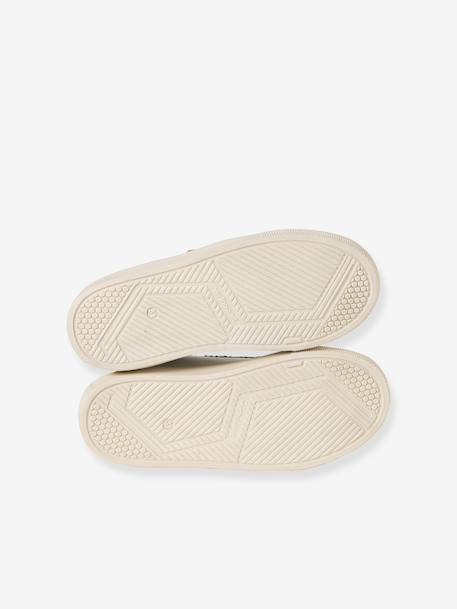 Baskets enfant fille cuir à scratchs blanc imprimé+écru+lot blanc 15 - vertbaudet enfant 