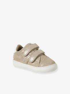 Chaussures-Baskets bébé fille cuir à scratchs