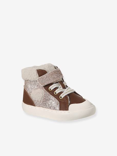 Baskets bébé fille synthétique fourrées lot marron 1 - vertbaudet enfant 