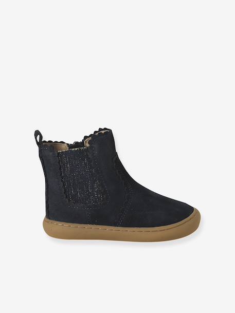 Boots bébé fille cuir zippées marine 2 - vertbaudet enfant 