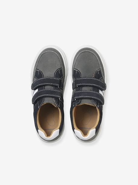 Baskets enfant garçon cuir à scratchs lot gris 4 - vertbaudet enfant 