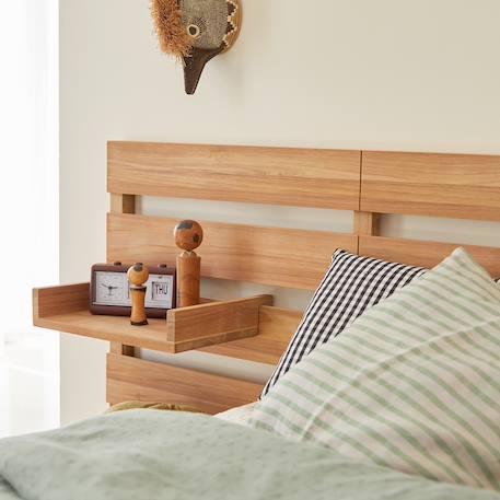 Tête de lit enfant avec étagères en bois de teck 135 urbain Marron clair 1 - vertbaudet enfant 