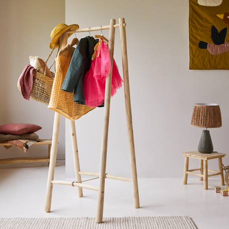 Portant simple enfant en bois de teck 160 kilim Naturel 1 - vertbaudet enfant 