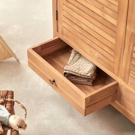 Armoire enfant en bois de teck 195 suzette Naturel 4 - vertbaudet enfant 