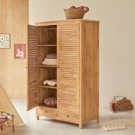 Armoire enfant en bois de teck 195 suzette Naturel 1 - vertbaudet enfant 