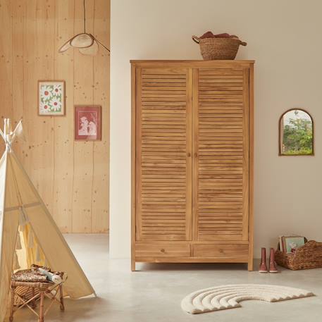 Armoire enfant en bois de teck 195 suzette Naturel 2 - vertbaudet enfant 