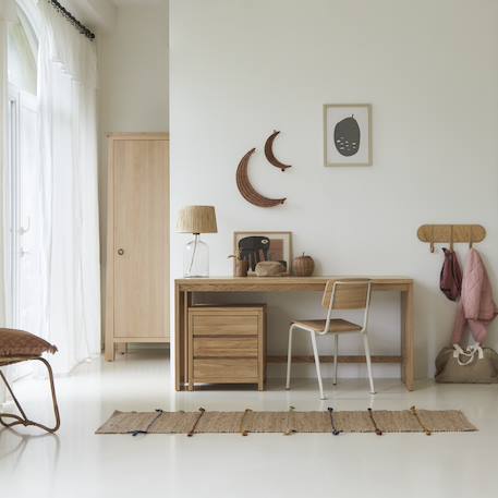 Bureau enfant en bois de chêne 160 eden Naturel 2 - vertbaudet enfant 