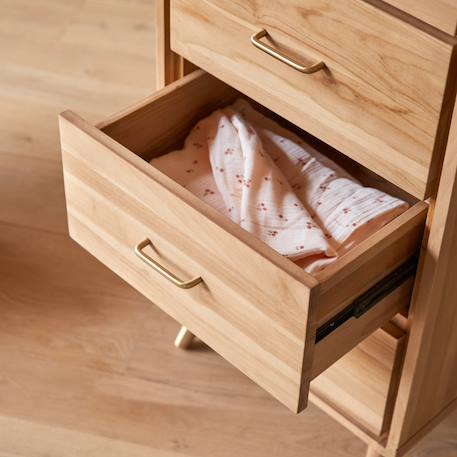 Chiffonnier enfant en bois de teck 4 tiroirs kort Naturel 3 - vertbaudet enfant 