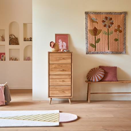 Chiffonnier enfant en bois de teck 4 tiroirs kort Naturel 2 - vertbaudet enfant 