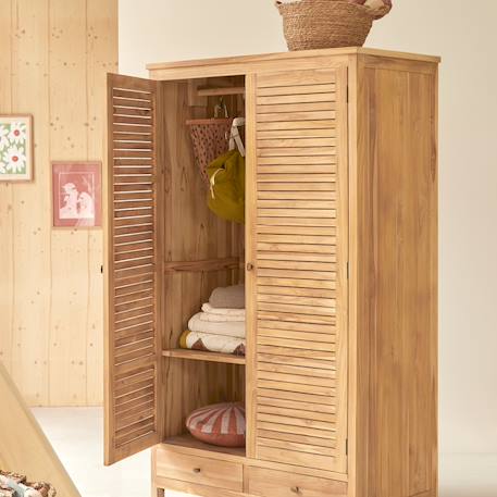 Armoire enfant en bois de teck 195 suzette Naturel 3 - vertbaudet enfant 
