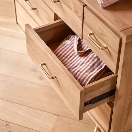 Commode enfant en bois de teck 6 tiroirs kort Naturel 3 - vertbaudet enfant 