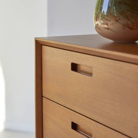 Commode enfant en bois d'acajou massif 4 tiroirs magda 50's Naturel 6 - vertbaudet enfant 