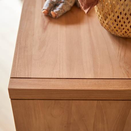 Chiffonnier enfant en bois de teck 4 tiroirs kort Naturel 4 - vertbaudet enfant 