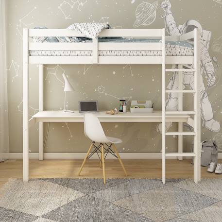 Lit mezzanine pin massif  isidore Blanc 2 - vertbaudet enfant 