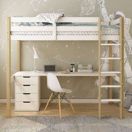 Lit mezzanine pin massif  arthur Blanc+Blanc-bois 10 - vertbaudet enfant 