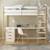 Lit mezzanine pin massif  arthur Blanc+Blanc-bois 10 - vertbaudet enfant 