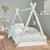 Lit tipi enfant  bois de pin sommier à lattes inclus tobias Blanc+Vert 1 - vertbaudet enfant 