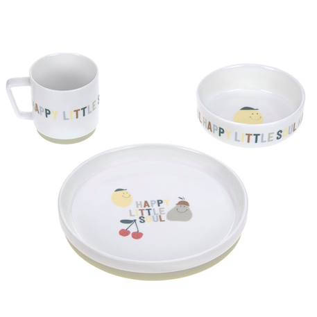 Coffret repas en porcelaine happy fruits Blanc 1 - vertbaudet enfant 
