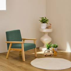 Chambre et rangement-Fauteuil scandinave enfant velours côtelé et bois d'hévéa isak l 47 x p 43,5 x h 50cm