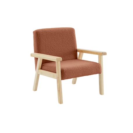 Fauteuil scandinave en bouclette et bois enfant isak l 47 x p 43,5 x h 50cm Blanc+Moutarde+Taupe+Terracotta 20 - vertbaudet enfant 