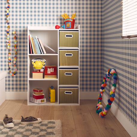 Meuble de rangement pour enfant pratique avec 7 compartiments et 4 paniers en fibre végétale Naturel 1 - vertbaudet enfant 