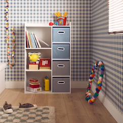 Chambre et rangement-Meuble de rangement pour enfant pratique avec 7 compartiments et 4 paniers en velours