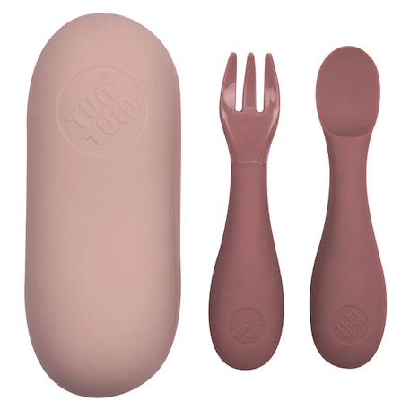 Set de couverts en silicone rose Rose 1 - vertbaudet enfant 